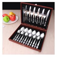 Gibson home rockaway round stoneware dinnerware sets, service for 4 (12pcs), black. Set Dinnerware Set Top Stainless Steel Dinner Knife And Fork Cutlery Set With Gift Box Tableware Kitchen From Homedod 43 64 Dhgate Com