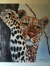 The Beautiful Leopard Painting Oil Tempera On Canvas Painting Savannah Beautiful Eyes Africa Kenya Leopard Painting Animal Paintings Big Cats Art