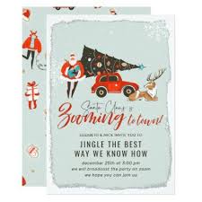 Office christmas parties will be moving online this year as covid restrictions continue. Santa Claus Virtual Christmas Holiday Party Invitation Zazzle Com In 2020 Holiday Party Themes Holiday Party Invitations Holiday Work Party Ideas