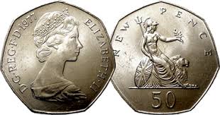 Values of coins of england and great britain. Coin Value Great Britain 50 New Pence 1969 To 1997