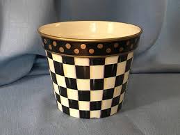 Black And White Checkered Outdoor Planters Your Place To Buy And Sell All Things Handmade Painted Ceramic Planter Ceramic Planters Large Ceramic Planters