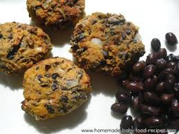 Black Beans For Baby Food Black Bean Cakes With Sweet Potato A Yummy Baby Finger Food Recipe I Might Leave Out The Onion Baby Led Weaning Recipes Baby Food Recipes Baby Finger Foods