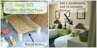 This is simple, effective and cheap idea. Easy Diy Toddler Bed Platform Erin Spain
