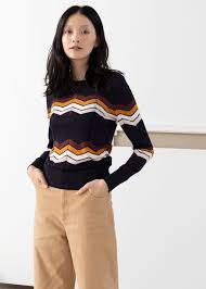 Zig Zag Merino Wool Sweater Sweaters Knitwear Pattern Sweater Merino Wool Sweater
