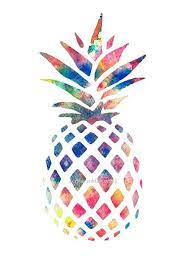 Watercolor Pineapple Colorful Art Print Rainbow By Littlecatdraw 10 00 Dessin Dessin Image Illustration
