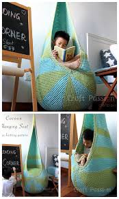 Scroll ⬇️ for the pattern & tutorial. Cocoon Hanging Seat Free Knitting Pattern Knitting Pattern