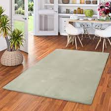 Spektakulärer shaggy teppich in rechteckiger form. Hochflor Luxus Velours Teppich Touch Mintgrun