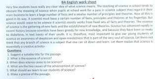Read the following passage carefully and answer the questions that follow. Ba English Notes Pu Uos Iub