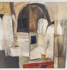 Judy Colman Friedman, Mid-Century Cubist Architectural Composition, 1963,  Oil