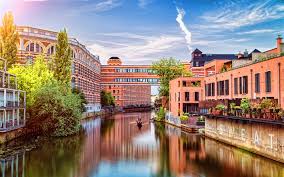 Countless significant events will always be associated with the name leipzig. Download Wallpapers Leipzig 4k Water Channel Cityscapes Summer German Cities Europe Germany Cities Of Germany Leipzig Germany Hdr For Desktop Free Pictures For Desktop Free