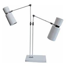 This ensures reduced eye strains from excess or less light. Two Head Mesa Table Lamp In White With Articulating Arms And Chrome Details Tablelamp Lighting Interiordesign