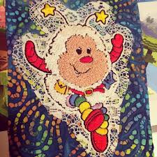 Together these three adventurers destroy the evil force and fill the world with the magical colors of the rainbow! Twink Rainbow Brite S Sprite Traced Directly Onto Fabric From A Vintage Coloring Book All Hand Embroidered With French Knots For His Fluff Very Proud Of This Patch Thanks For Looking Embroidery