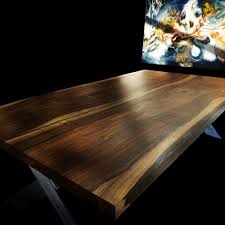 H 50cm, w 92cm, d 34cm origin: Earthy Walnut Resin Coffee Table Earthy Timber