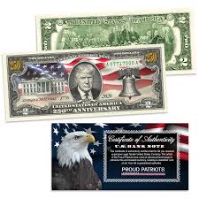 Proud Patriots President Trump 250th Anniversary Legal Tender Two Dollar Bill