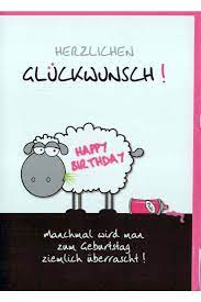 Geburtstag chinesisch deutsch wörterbuch leo. Geburstagskarte Lustig Schaf Happy Birthday Pink