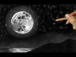 How To Draw The Moon With Pencils Timelapse Moon Drawing Drawing Lailah Magazine In 2020 Night Sky Drawing Night Sky Painting Galaxy Drawings