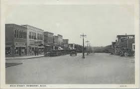 Up Newberry Mi 1920s Downtown Stores Businesses Markets Saloons Drug Stores Hotels Mercantiles Restaurants More Rppc Paved Streets Electric Lights Street Downtown Newberry Michigan