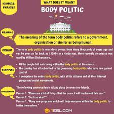 Body Politic Meaning And Examples Of The Popular Idiom Body Politic 7esl Idioms English Idioms Other Ways To Say
