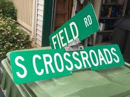 Vintage Street Signs Field St And S Crossroads Street Signs Signs Room Signs