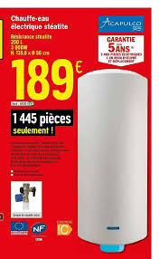 Acapulco titane 200l / chauffe eau acapulco 200l dimensions acapulco titane 200l / chauffe eau acapulco 200l dimensions. Offre Chauffe Eau Electrique Steatite Chez Brico Depot