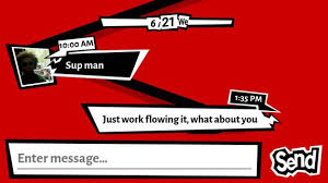 Jazz Up Your Text Client With New Persona 5 Messaging App Modojo It might be custom, but i'd like something with the slanting little serifs on the tops of the t's l's h's, etc. persona 5 messaging app modojo