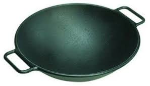 Lodge Pro Logic 14 Cast Iron Wok Black Seasoned Ready To Use 14 Wok With Loop Handles Features Even Fast Heating And Cast Iron Wok Lodge Cast Iron Wok Wok