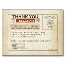 Fotojet has a vast selection of professionally designed wedding thank you card templates that can help you add photos and customize your wedding thank you card freely. Telegram Thank You Card For Wedding Postcard Superdazzle Custom Invitations Business Cards