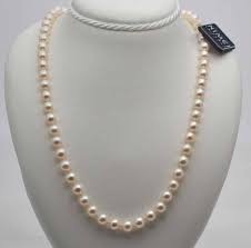 Nimei pearls necklace, pure, perfect, classic white pearls.