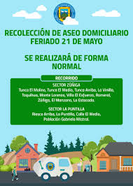 Alejandra sepúlveda jefe de informaciones. Recoleccion De Aseo Domiciliario Feriado 21 De Mayo Recorrido Normal Ilustre Municipalidad San Vicente De Tagua Tagua