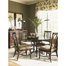 Tommy Bahama Home Landara Brown Capistrano Metal Center Table With 48 In Glass Top 545 870 48c In 2020 British Colonial Decor West Indies Decor Home