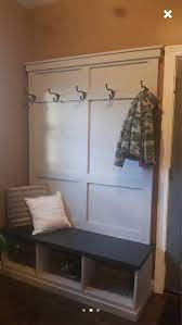 Rustic Hall Tree With Bench And Coat Rack Hooks Custom Entryway Mudroom Storage With Cubbies Mud Room Storage Rustic Hall Trees Hall Tree