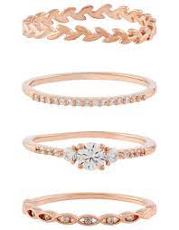 Price breaks (1) ring occasion. Rose Gold Plated Vine Stacking Ring Set Gold Z For Accessorize Accessorize Global