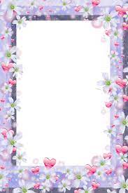 Transparent Violet Png Frame With Flowers And Hearts Flower Frame Scrapbook Frames Frame