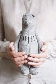 Scandinavian Christmas Gift Women Wool Felt Minimalist Bear Personalized Stuffed Animal A Beautiful Interior Needs A Be Felt Toys Bear Felt Handmade Soft Toys