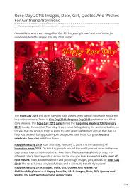 Rose day love quotes for girlfriend. Rose Day 2019 Images Date Gift Quotes And Wishes For Girlfriend Boyfriend By Life Story Issuu