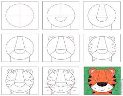 Draw A Tiger Face Art Projects For Kids Tiger Drawing For Kids Tiger Face Kids Art Projects
