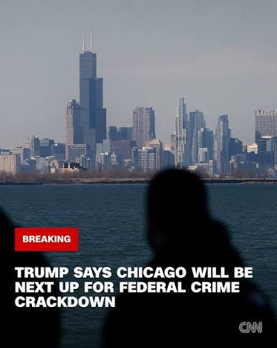 President Donald Trump said Chicago will be the next city that his administration targets for a federal crackdown on crime. https://cnn.it/4fVbu3A