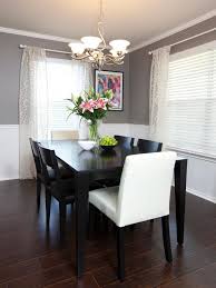 Transitional Gray Dining Room With White Accents Dining Room Small Neutral Dining Room Small Dining Room Decor