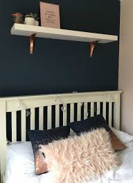 The Navy Rose Gold Blush Pink Colour Combination Feels Like It Could Be Too Much But Broken Up Wi Rose Gold Bedroom Blue And Gold Bedroom Girls Bedroom Paint