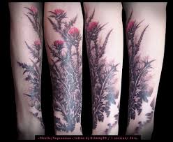 Black And Grey Realism Tattoo Artists Scotland Thistle Halfsleeve By Grimmy3d On Deviantart Thistle Tattoo Scottish Thistle Tattoo Tattoos