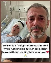 🧑‍🚒 My son is a firefighter. And today, he is lying in a hospital bed…  fighting. It shouldn't be this way. He should be outside, enjoying his  youth. Laughing with his friends,