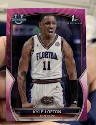 2022-23 Bowman Chrome University Kyle Lofton #18 Pink Refractor SP