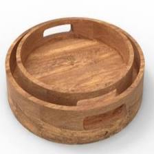 Wooden round tray