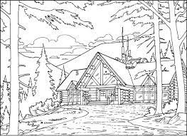 Desenho De Paisagens Para Colorir Imagem E Moldes Para Pintar