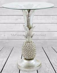 Wayfair.com has been visited by 1m+ users in the past month Silver Pineapple Glass Top Side Table