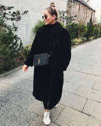 Get The Coat For At Wheretoget Simple Winter Outfits Long Black Faux Fur Coat Faux Fur Coats Outfit