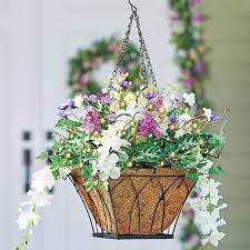 improvements wisteria pre lit hanging basket 10 800 huf liked on polyvore featu artificial plant arrangements wall small plants begonia parisienne trailing