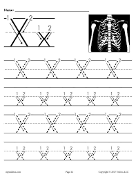 Printable Letter X Tracing Worksheet With Number And Arrow Guides Tracing Worksheets Tracing Worksheets Preschool Kindergarten Worksheets Printable