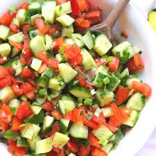 Mediterranean Cucumber Tomato Salad Recipe Yummly Recipe Cucumber Tomato Salad Tomato And Onion Salad Tomato Salad Recipes