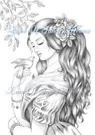 Birds coloring pages for adults. Little Dove Coloring Pages For Adults Pretty Girl Coloring Etsy